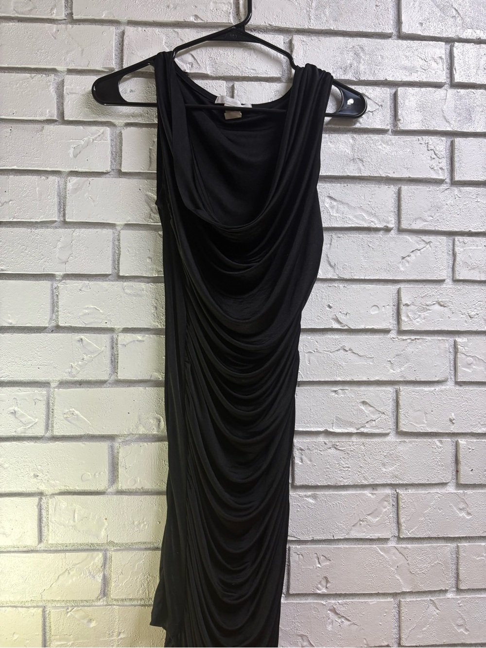 Charlotte Russe Black One-Shoulder Draped Dress